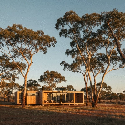 Eco-friendly cabin in a serene Australian landscape