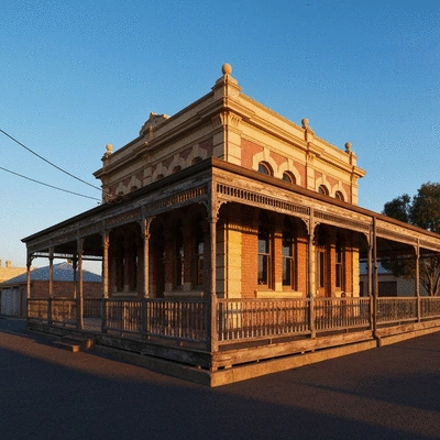 Exterior of a historic Australian pub with classic architecture and a wooden veranda